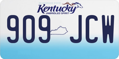 KY license plate 909JCW