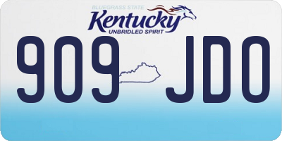 KY license plate 909JDO