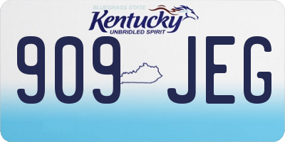 KY license plate 909JEG