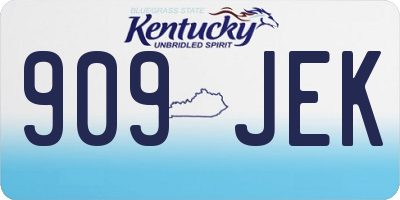 KY license plate 909JEK