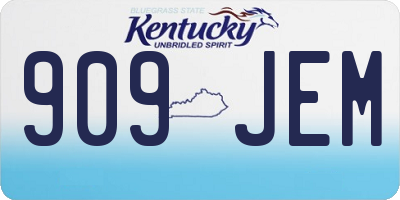 KY license plate 909JEM