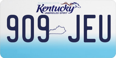 KY license plate 909JEU