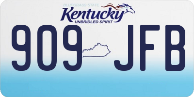 KY license plate 909JFB