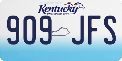 KY license plate 909JFS