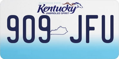 KY license plate 909JFU