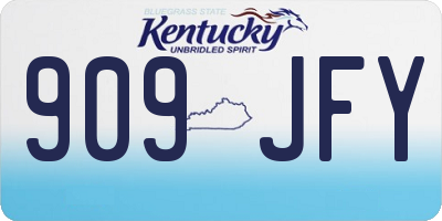 KY license plate 909JFY