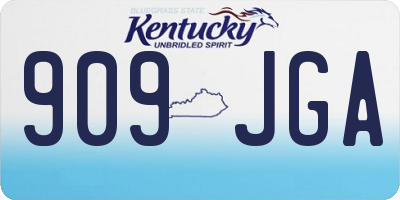 KY license plate 909JGA