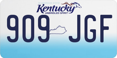 KY license plate 909JGF