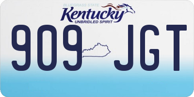 KY license plate 909JGT