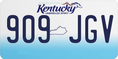 KY license plate 909JGV