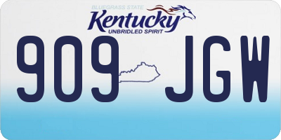 KY license plate 909JGW