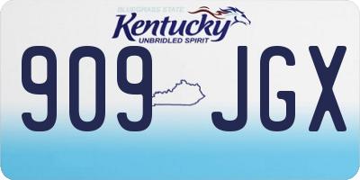 KY license plate 909JGX