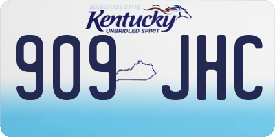 KY license plate 909JHC