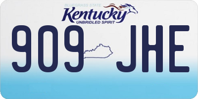 KY license plate 909JHE