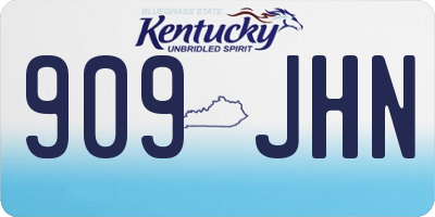 KY license plate 909JHN