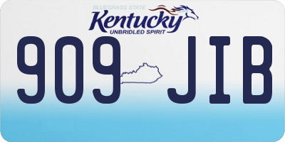 KY license plate 909JIB