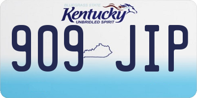 KY license plate 909JIP