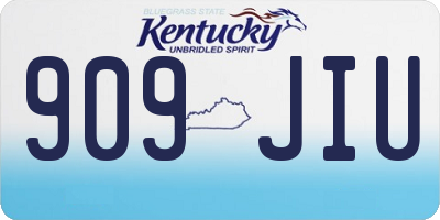 KY license plate 909JIU
