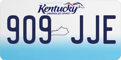 KY license plate 909JJE