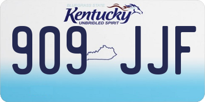 KY license plate 909JJF