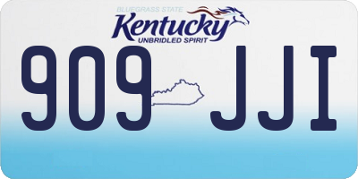 KY license plate 909JJI