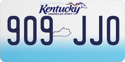 KY license plate 909JJO