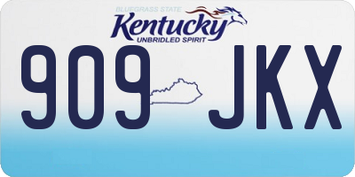 KY license plate 909JKX