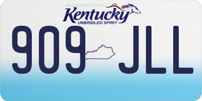 KY license plate 909JLL