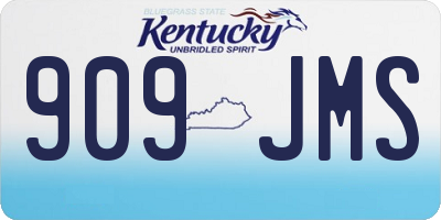 KY license plate 909JMS