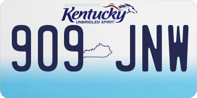 KY license plate 909JNW