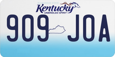KY license plate 909JOA