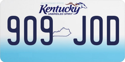 KY license plate 909JOD