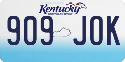 KY license plate 909JOK