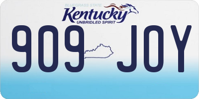 KY license plate 909JOY