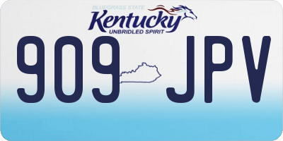 KY license plate 909JPV