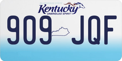 KY license plate 909JQF