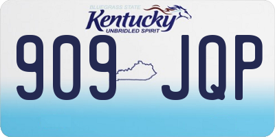 KY license plate 909JQP