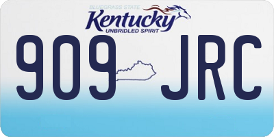 KY license plate 909JRC