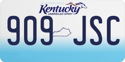 KY license plate 909JSC
