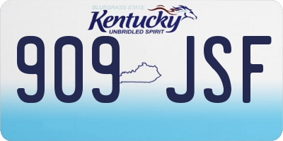 KY license plate 909JSF