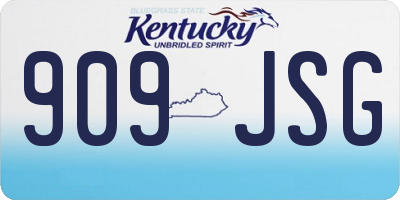 KY license plate 909JSG