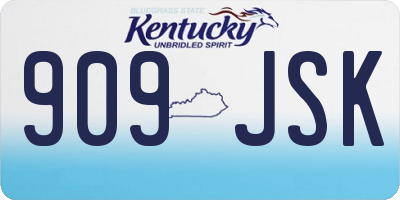 KY license plate 909JSK
