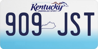 KY license plate 909JST