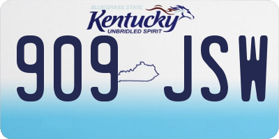 KY license plate 909JSW