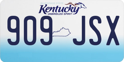 KY license plate 909JSX