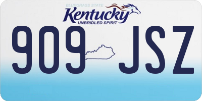 KY license plate 909JSZ