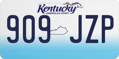 KY license plate 909JZP