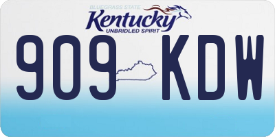 KY license plate 909KDW