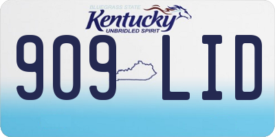 KY license plate 909LID