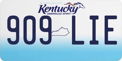 KY license plate 909LIE